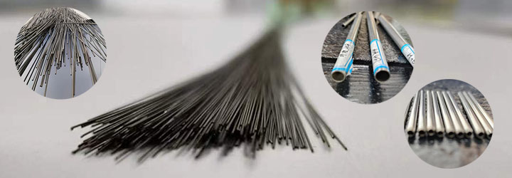 A group of precision capillary nickel alloy tubes