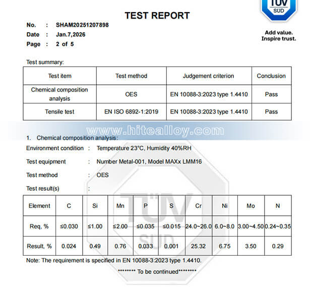 2507 bar test report 2507 bar test report